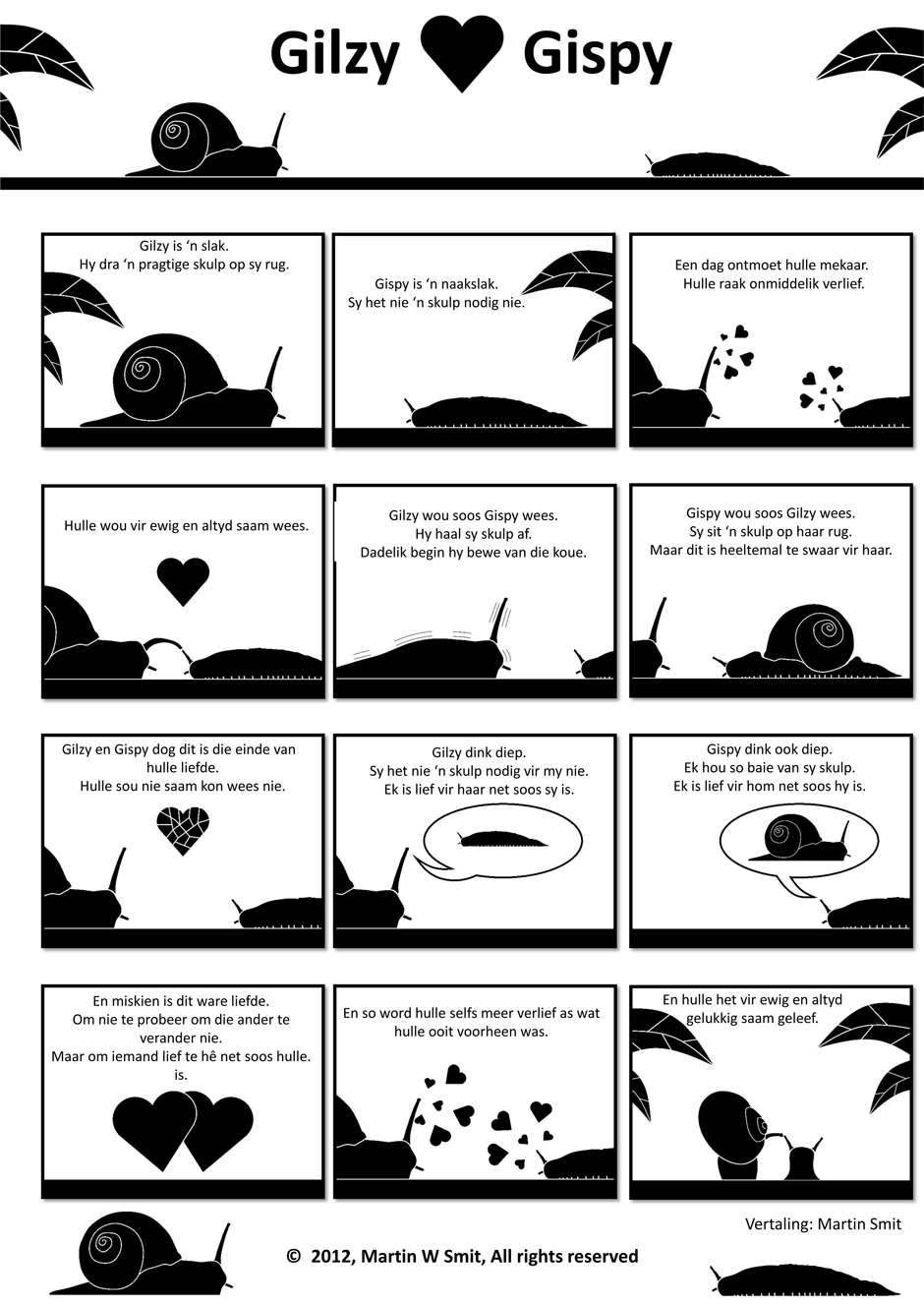 Gilzy and Gispy Comics Afrikaans